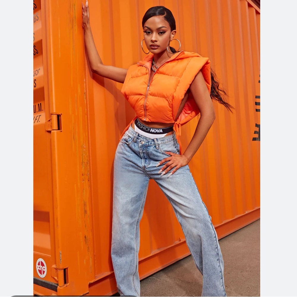 Nathalie Puffer Vest - Orange